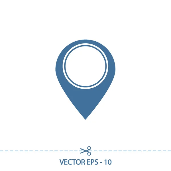 Mapa ícone ponteiro plana, ilustração vetorial. Estilo de design plano — Vetor de Stock