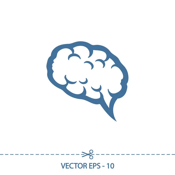 Ícone do cérebro, ilustração vetorial. Estilo de design plano —  Vetores de Stock