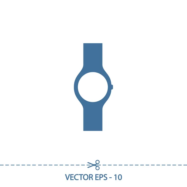 Icono del reloj de pulsera, ilustración vectorial. Estilo de diseño plano — Vector de stock