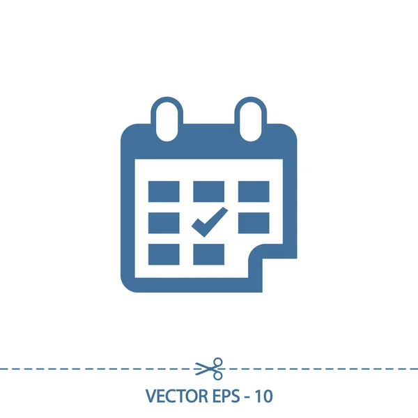 Ikona kalendáře, vektorová ilustrace. Styl plochého návrhu — Stockový vektor