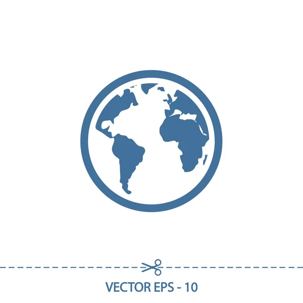 Icono del globo, ilustración vectorial. Estilo de diseño plano — Vector de stock