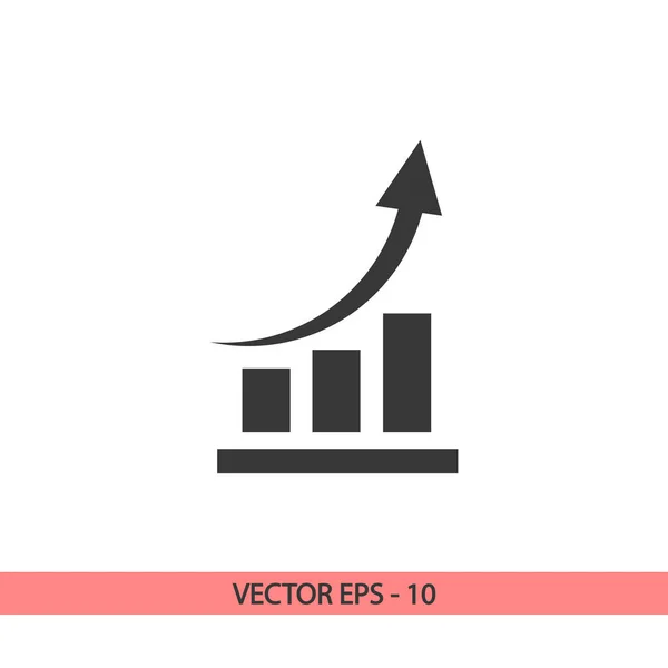 Icono del gráfico, ilustración vectorial. estilo de diseño plano — Vector de stock