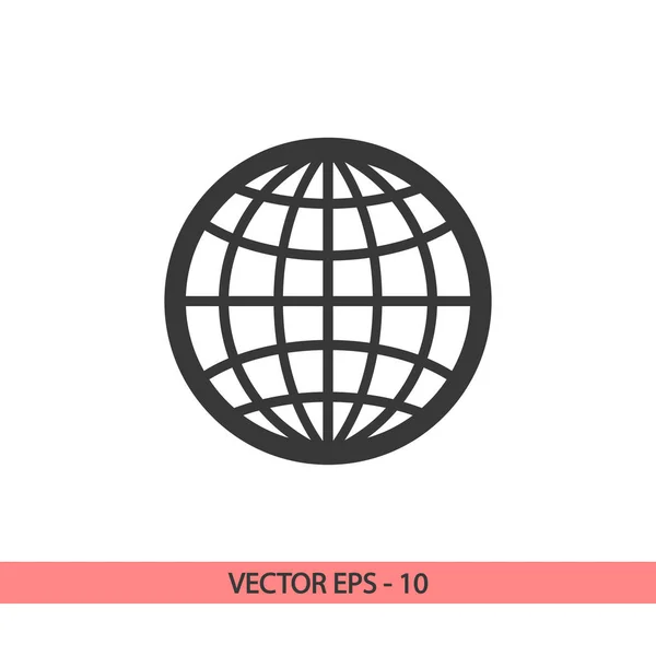 Globus Icon Vektor Illustration. Flacher Designstil — Stockvektor