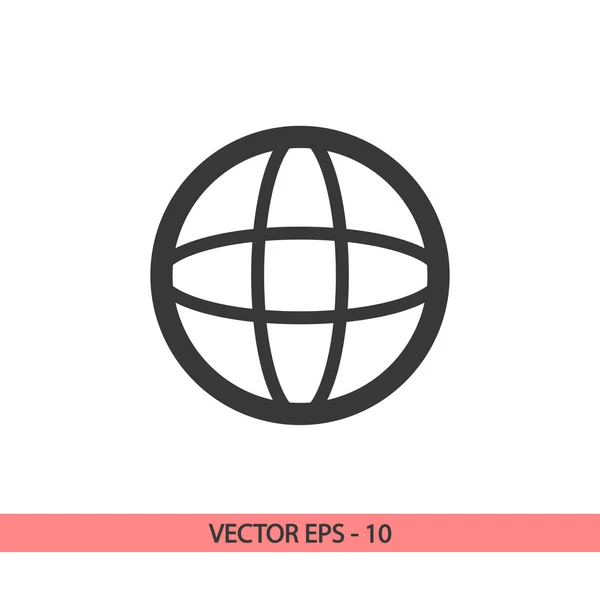 Ilustração vetorial Globe Icon. Estilo de design plano — Vetor de Stock