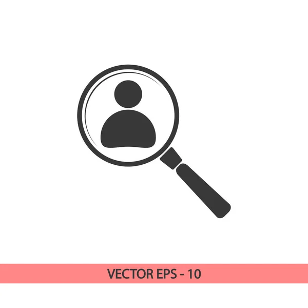 Recherche d'une icône de recherche d'employés, illustration vectorielle. Style design plat — Image vectorielle