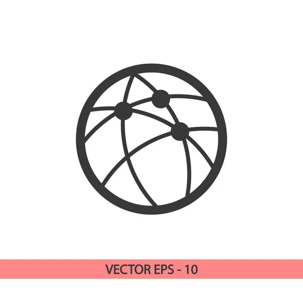 Global technology or social network  icon, vector illustration. Flat design style — Stock Vector