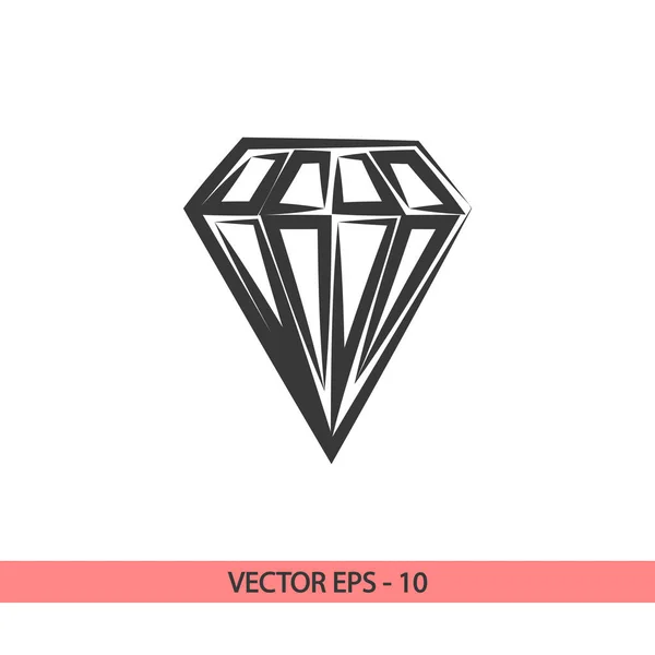 Diamantová ikona, vektorová ilustrace. Styl plochého návrhu — Stockový vektor