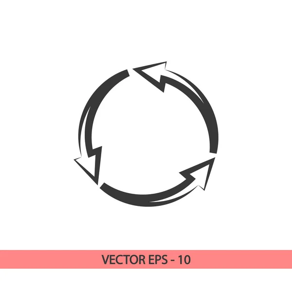 Ícone de setas circulares, ilustração vetorial. Estilo de design plano — Vetor de Stock