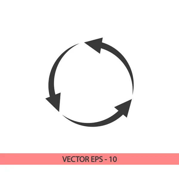 Cirkulära pilar ikon, vektor illustration. Platt design stil — Stock vektor