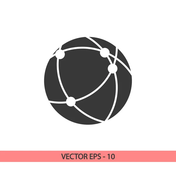 Icono de tecnología global o red social, ilustración vectorial. Estilo de diseño plano — Archivo Imágenes Vectoriales