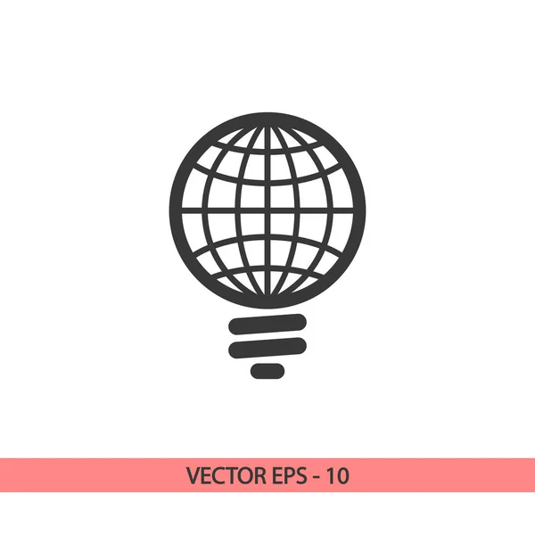 Иконка GLOBAL Light Bulb, векторная иллюстрация. Плоский дизайн — стоковый вектор