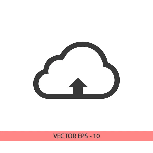 Esta imagem representa um ícone de ilustração de upload de nuvem, ilustração vetorial. Estilo de design plano —  Vetores de Stock