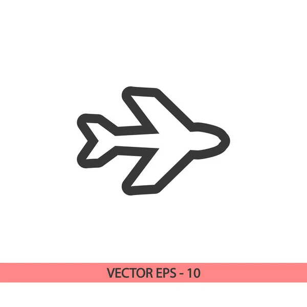 Icono del avión, ilustración vectorial. Estilo de diseño plano — Vector de stock