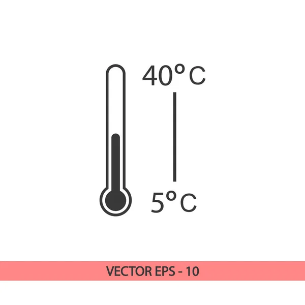 Icono del termómetro, ilustración vectorial. Estilo de diseño plano — Vector de stock