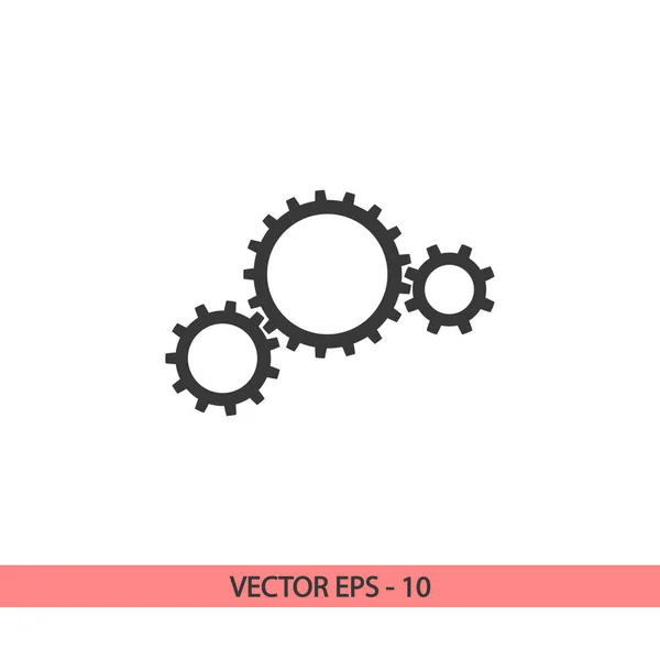 Icona degli ingranaggi, illustrazione vettoriale. Stile di design piatto — Vettoriale Stock