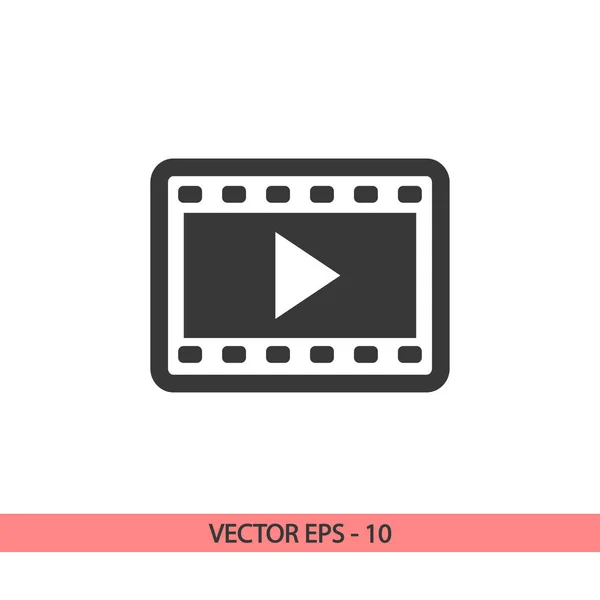 Ícone de vídeo, ilustração vetorial. Estilo de design plano —  Vetores de Stock