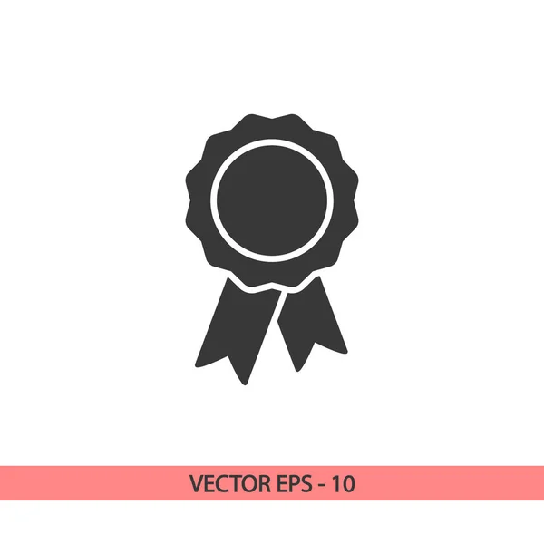 Badge met linten icoon, vectorafbeelding. Vlakke ontwerpstijl — Stockvector