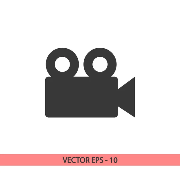 Videokamera-Symbol, Vektorillustration. Flacher Designstil — Stockvektor