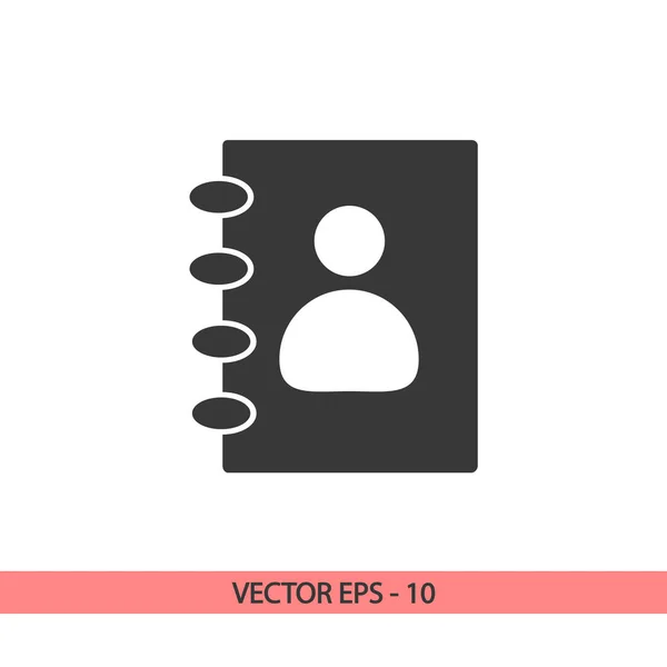 Kontakte Buch-Symbol, Vektorillustration mit sanftem Schatten auf grauem Hintergrund — Stockvektor