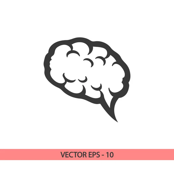 Icono del cerebro, ilustración vectorial. Estilo de diseño plano — Vector de stock