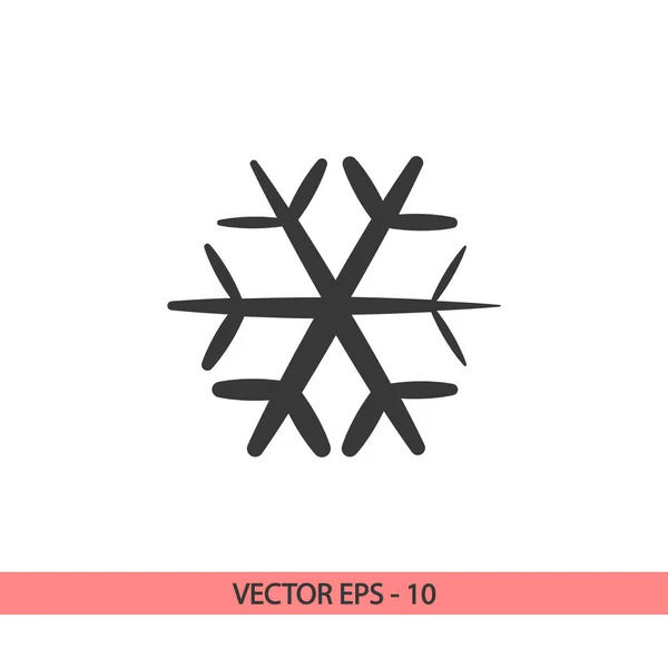 Ícone de floco de neve, ilustração vetorial. Estilo de design plano — Vetor de Stock