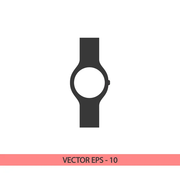 Icono del reloj de pulsera, ilustración vectorial. Estilo de diseño plano — Vector de stock