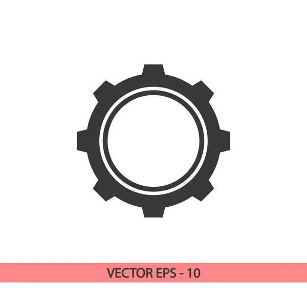 Gear icon, vector illustration. Flat design style — Stock Vector