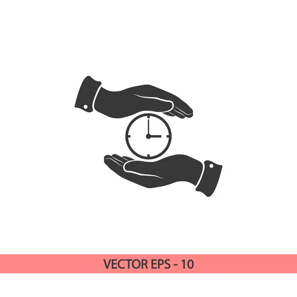 Icona dell'orologio a mano, illustrazione vettoriale. Stile di design piatto — Vettoriale Stock