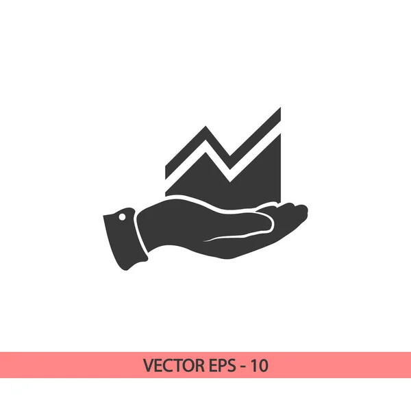 Infografik med hand, diagram ikon, vektor illustration. Platt design stil — Stock vektor