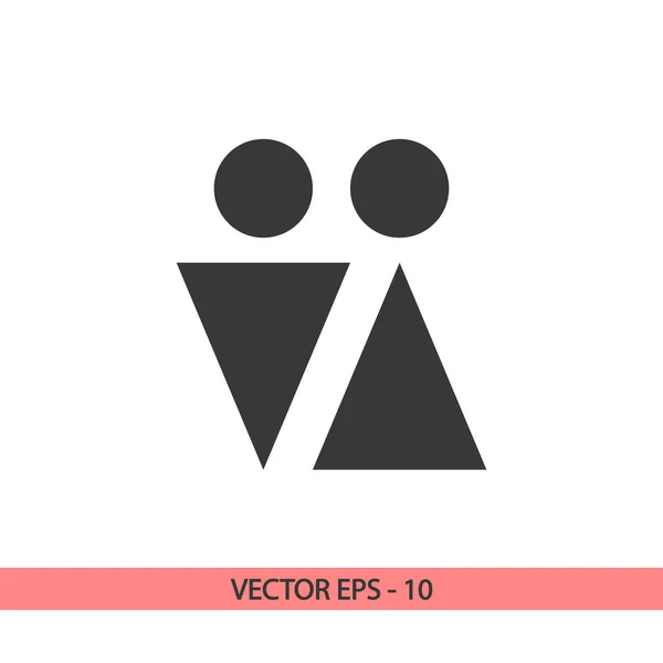 男性と女性の記号アイコン、ベクトル イラストフラットなデザイン スタイル — ストックベクタ