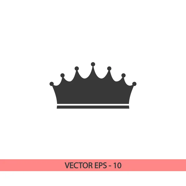 Icono de corona, ilustración vectorial. estilo de diseño plano — Vector de stock