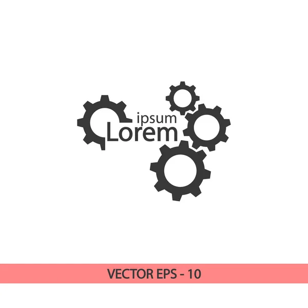 Tandwielpictogram, vectorillustratie. Vlakke ontwerpstijl — Stockvector