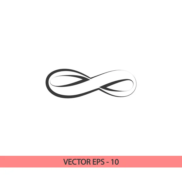 Ícone de símbolo ilimitado, ilustração vetorial. Estilo de design plano — Vetor de Stock