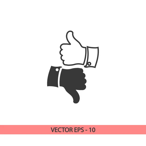 Pulgar hacia arriba iconos, ilustración vectorial. Estilo de diseño plano — Vector de stock