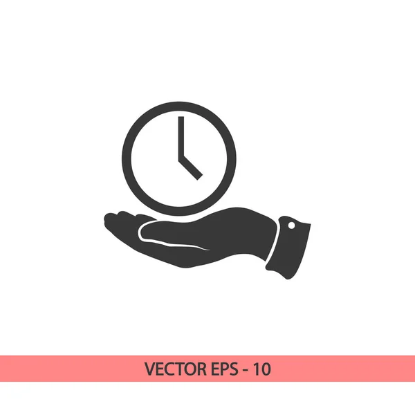 Klocka ikon, vektor illustration. platt design stil — Stock vektor