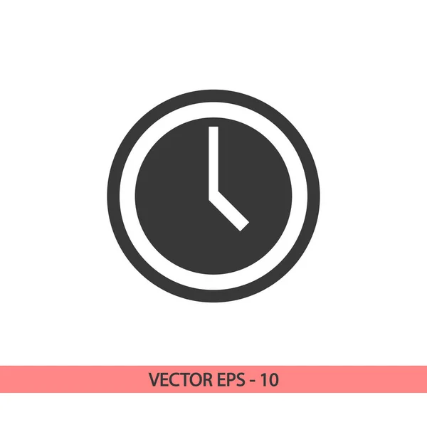 Icono del reloj, ilustración vectorial. estilo de diseño plano — Vector de stock