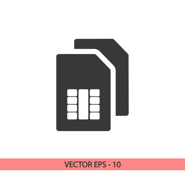 Sim card icon, vector illustration. Flat design style — Stock Vector