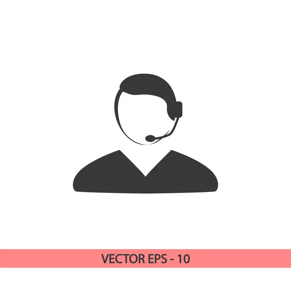 Icône du centre d'appel, illustration vectorielle. Style design plat — Image vectorielle