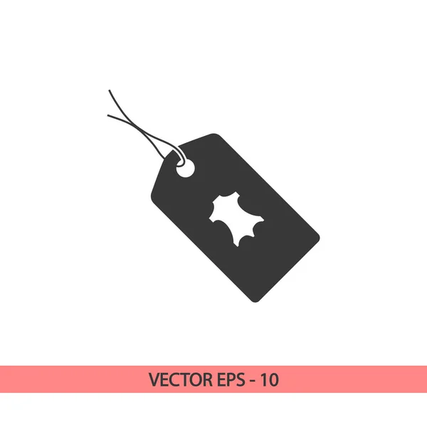 Läder tag ikon, vektor illustration. Platt design stil — Stock vektor