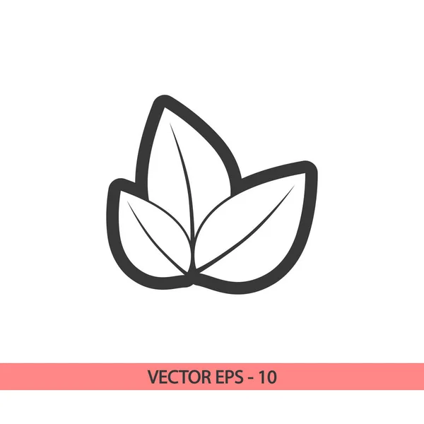 Icono de hoja, ilustración vectorial. Estilo de diseño plano — Vector de stock