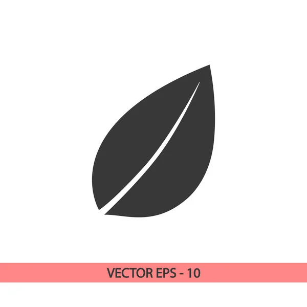 Icono de hoja, ilustración vectorial. Estilo de diseño plano — Vector de stock