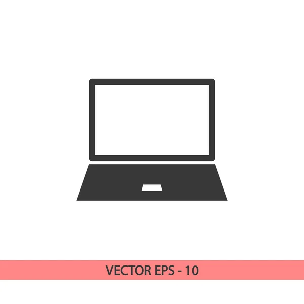 Ikona laptopa, ilustracja wektora. Styl płaski — Wektor stockowy