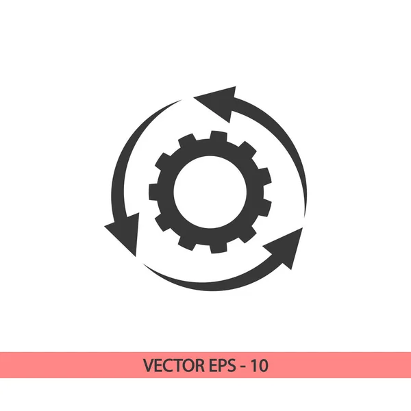 Configuração de parâmetros, ícone de setas circulares, ilustração vetorial. Estilo de design plano — Vetor de Stock