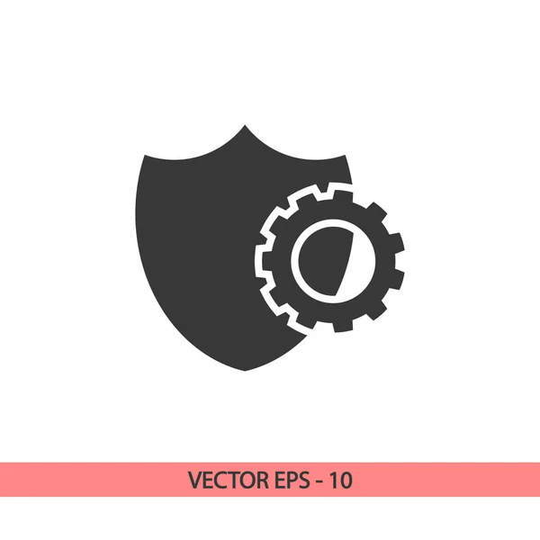 Definir parâmetros, ícone de escudo, ilustração vetorial. Estilo de design plano — Vetor de Stock