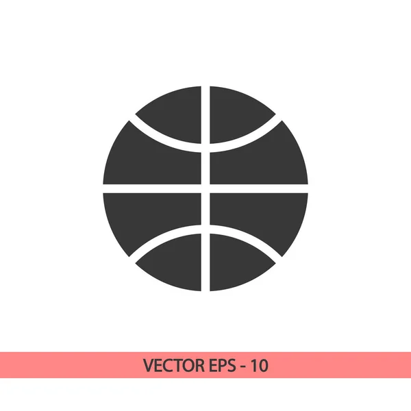 Ícone de basquete, ilustração vetorial. Estilo de design plano — Vetor de Stock