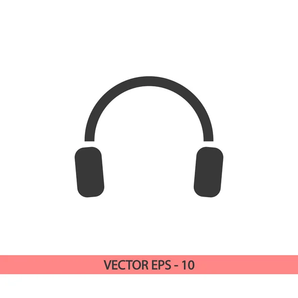 Ícone de fones de ouvido, ilustração vetorial. estilo de design plano — Vetor de Stock