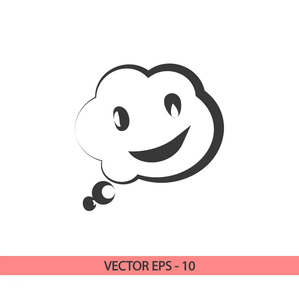 Sonrisa hablando icono de burbuja, ilustración de vectores. Estilo de diseño plano — Vector de stock