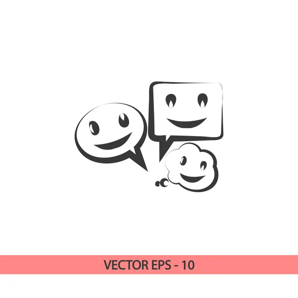 Sorriso falando ícone da bolha, ilustração vetorial. Estilo de design plano —  Vetores de Stock