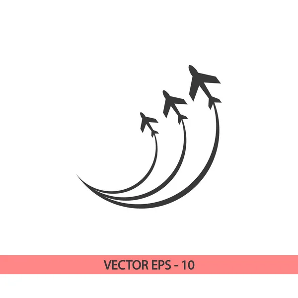 Icono de símbolos de avión, ilustración vectorial. Estilo de diseño plano — Archivo Imágenes Vectoriales