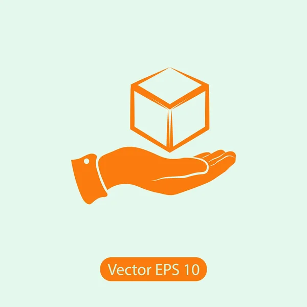 Ícone de design de logotipo de cubo 3d, ilustração vetorial. Estilo de design plano — Vetor de Stock